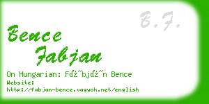 bence fabjan business card